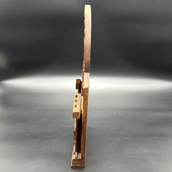 Vintage Plaque Hand Carved Wooden Religious Mini Candle Holder Jesus Lamb Church - Picture 4 of 11